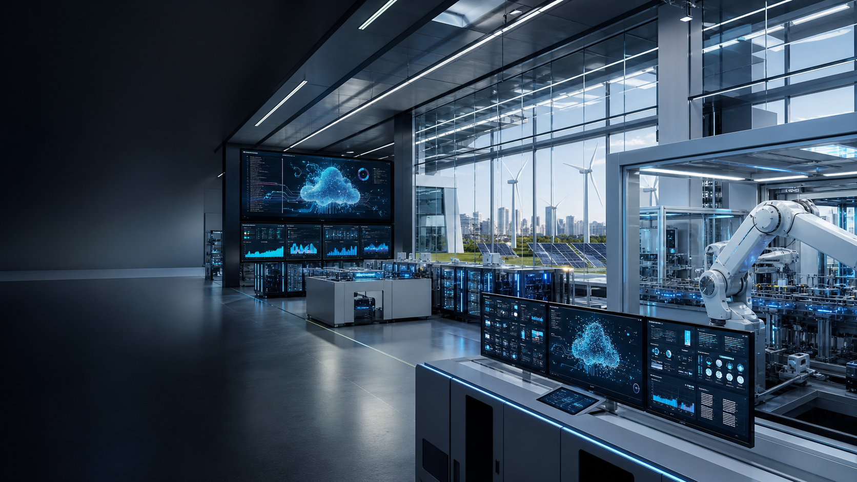 Advanced technology environment integrating smart manufacturing, cloud computing, and green energy